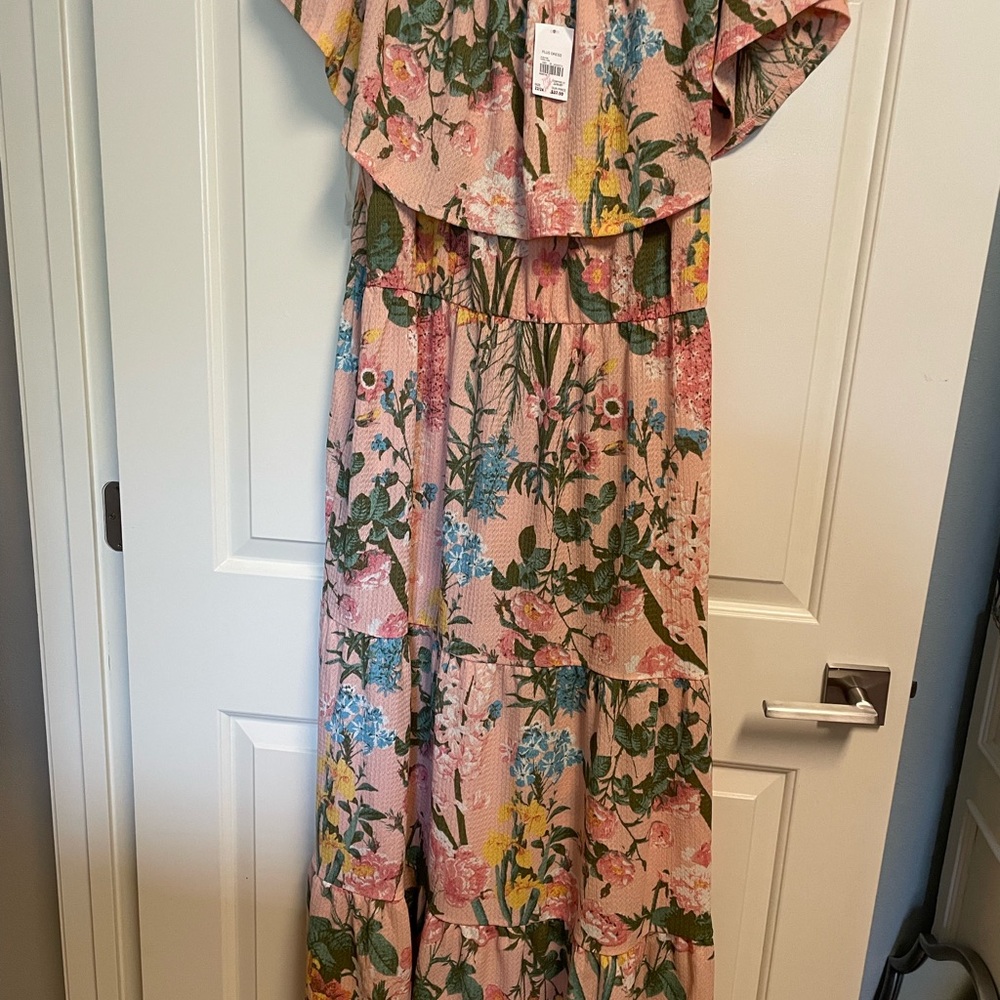 Cato Floral Maxi Dress with Pink and Green